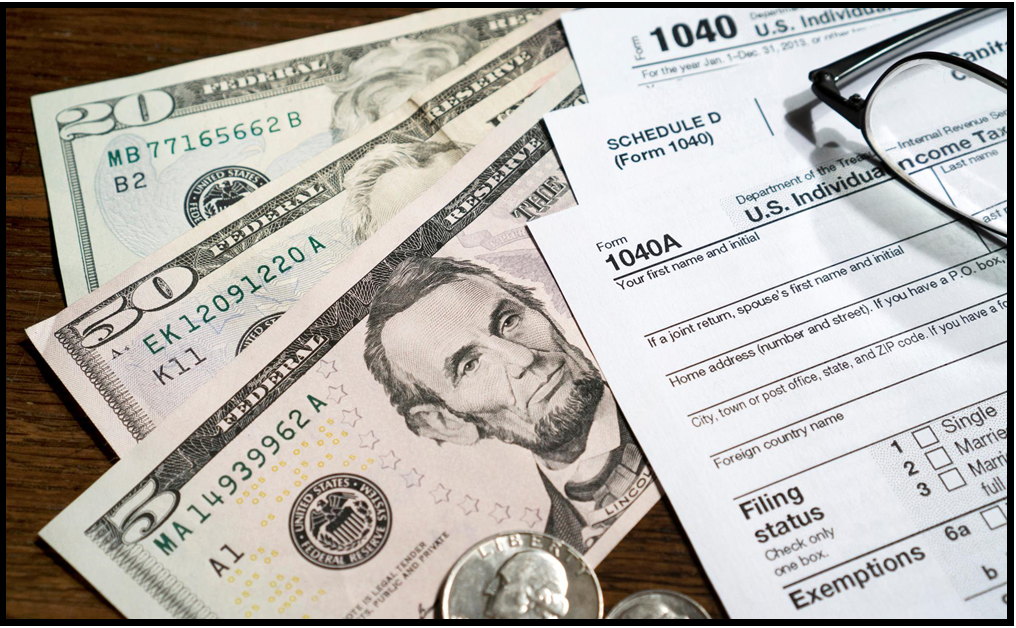 US Currency and Income Tax Forms